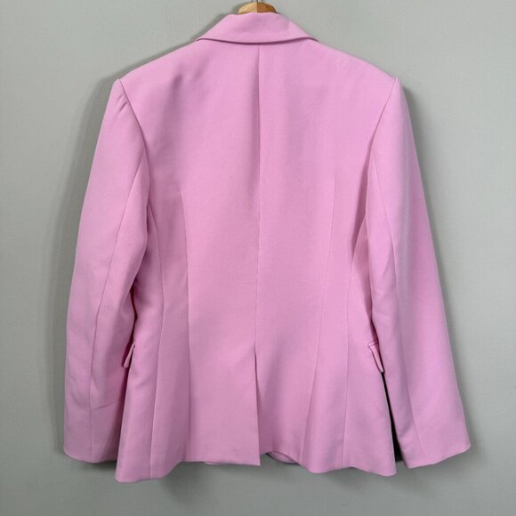 LAPOINTE Matte Crepe Broad Shoulder Blazer Jacket Womens 6 Blossom Pink Chic NWT - Picture 12 of 16